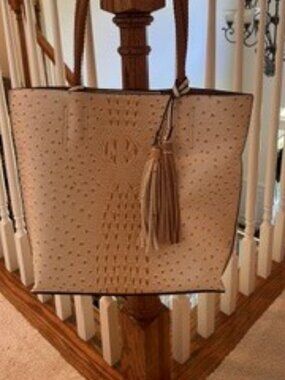 Faux Ostrich 3 in 1 Tote Bag